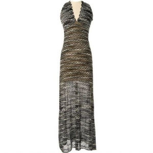 Missoni Black White Chevron Maxi Dress SZ. 4